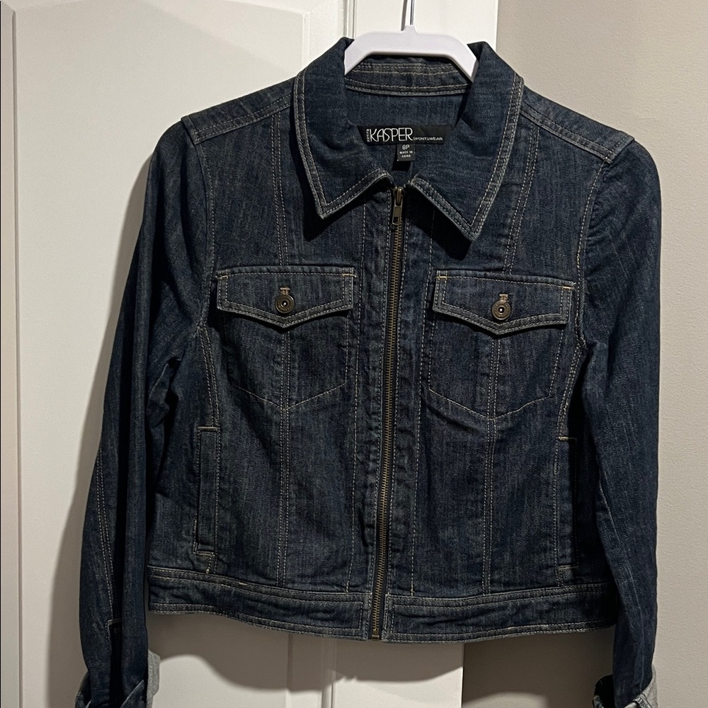 Kasper Women's Classic Jean Jacket - Deep Blue